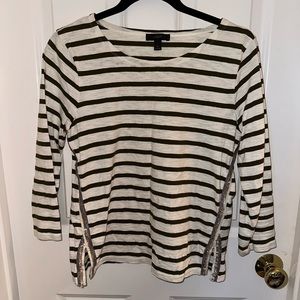 J. Crew Striped Shirt with Sequence Detailing